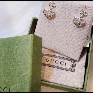Gucci Love Britt double heart earrings sterling silver